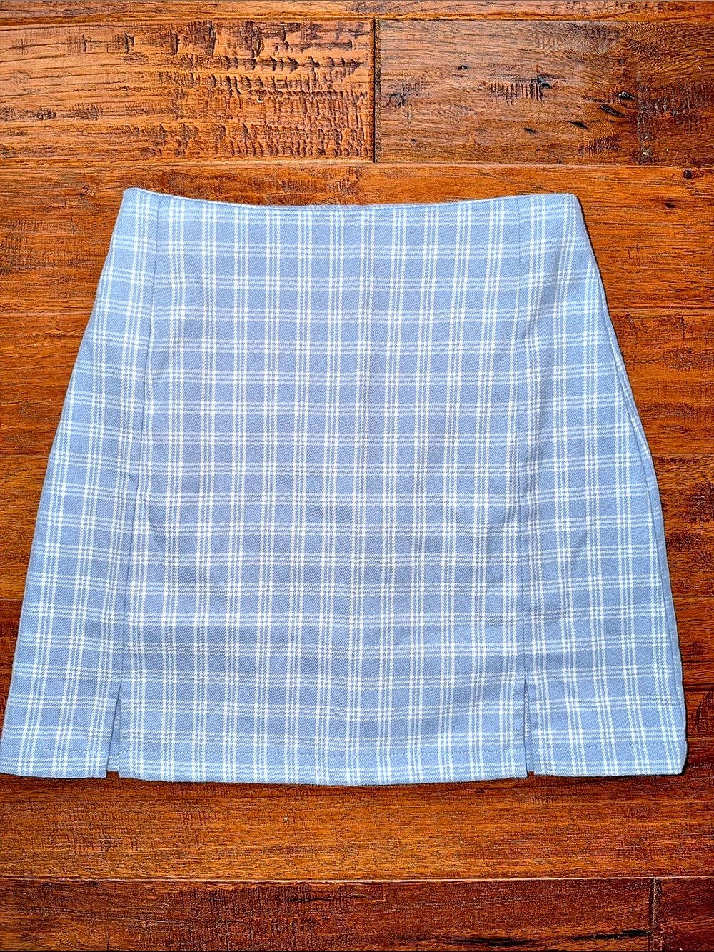 J. Galt MH022 Plaid Mini Skirt in Blue & White